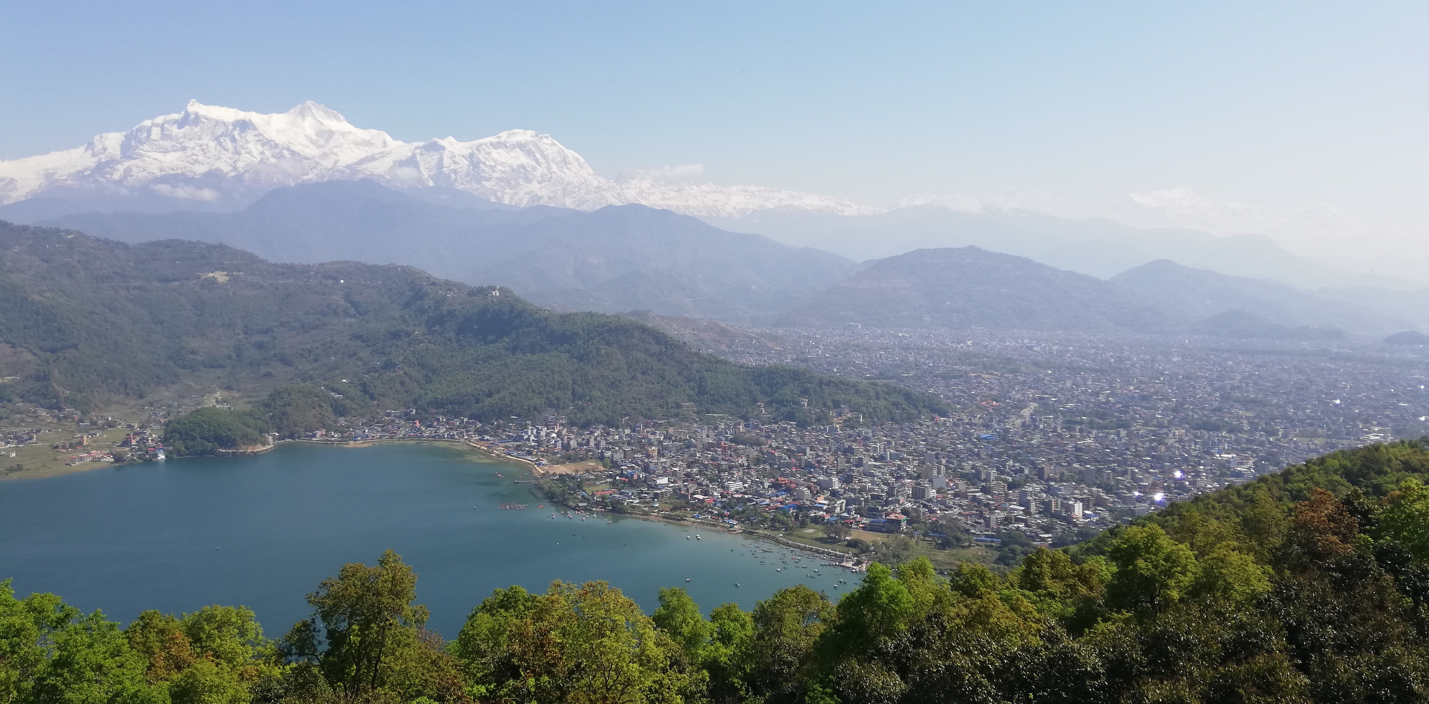 View of Pokhara and the Annapurna’s, Day 1 of Panchase trek