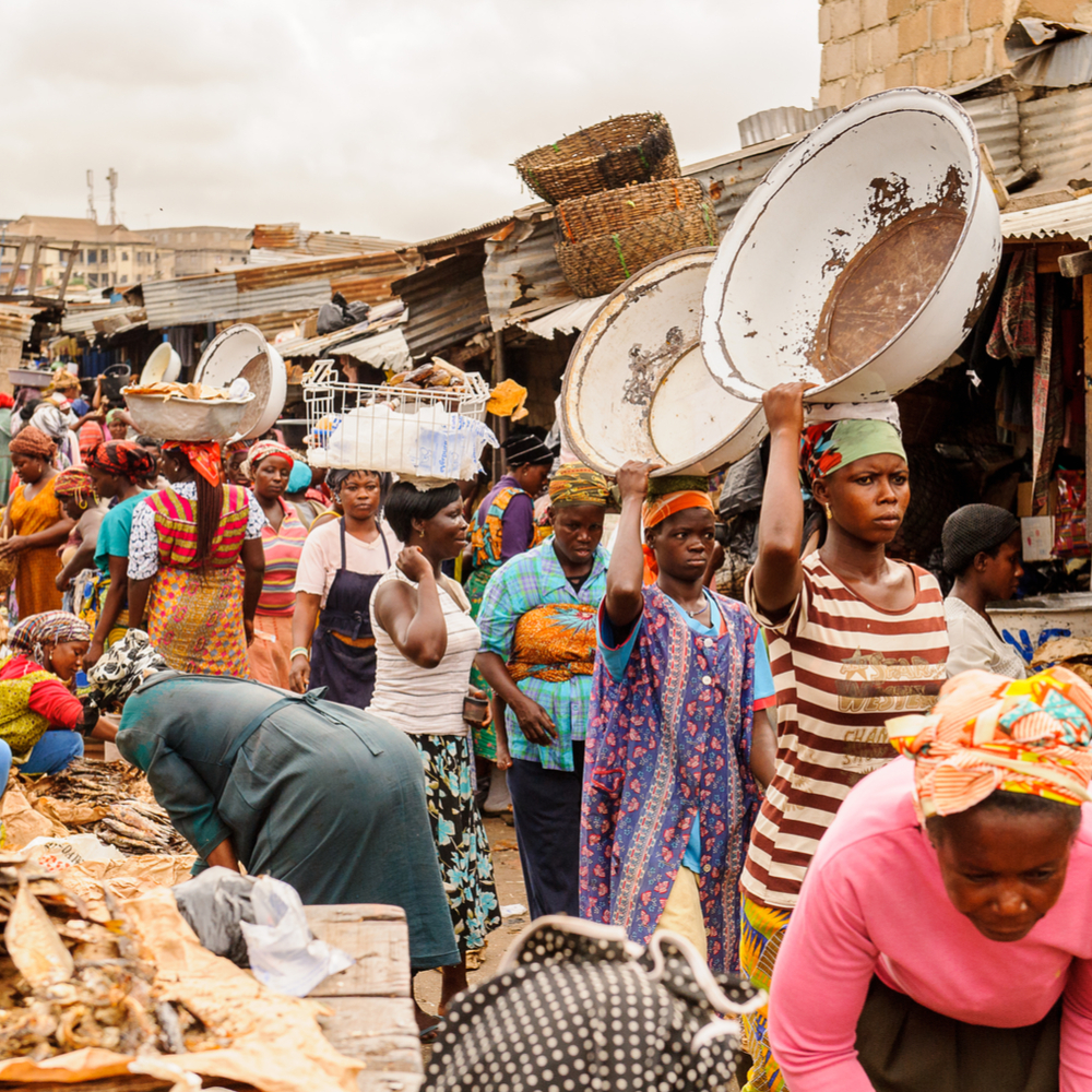 Ghanaian People at a Market